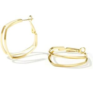 BRAND NEW- Elegant Gold Hoop Earrings